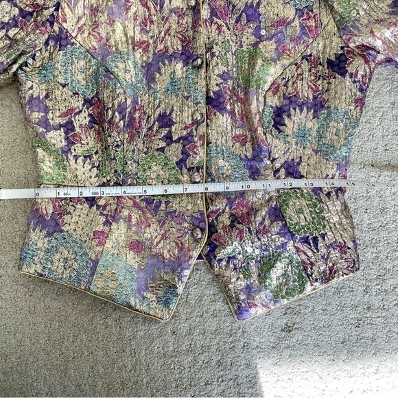 Vintage I. Magnin Farinae Collections Floral All Over Sequence Jacket Size 6 - Picture 9 of 11